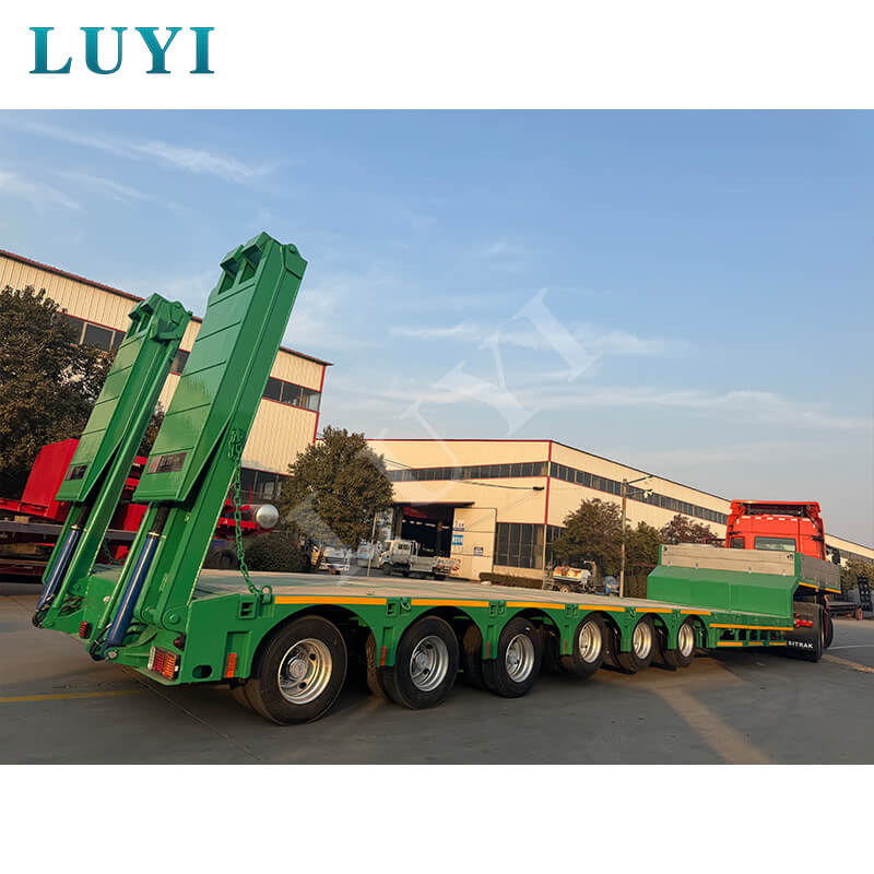 ¡Hecho en Shandong, China! Semirremolque de plataforma baja Luyi de 6 ejes enviado a Sudán
