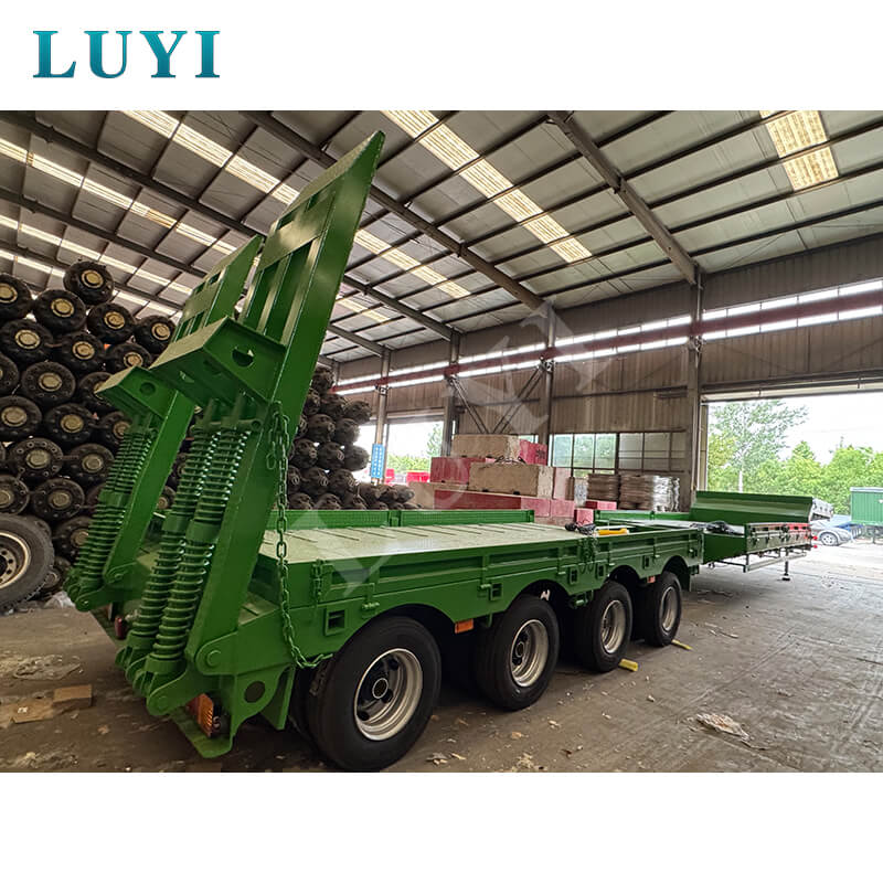 Semirremolques de plataforma baja de 4 ejes Luyi enviados a Ecuador, potenciando el transporte pesado para infraestructura en América del Sur