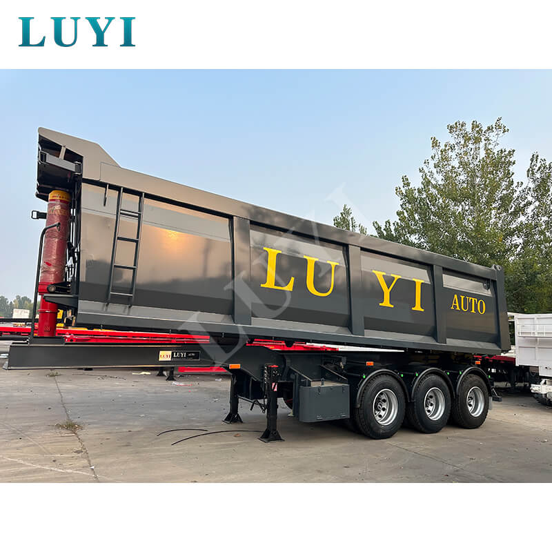 ¡Precisamente adaptado a las condiciones laborales africanas! El semirremolque volquete de caja de carga rectangular negro de Lu Yi se entregó con éxito a Costa de Marfil, lo que facilita el transporte eficiente de materiales a granel