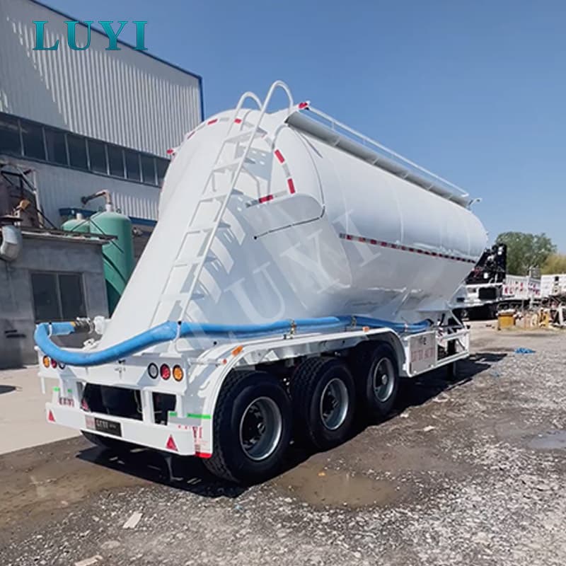 Semirremolque cisterna de polvo 27CBM para transporte de cemento, cenizas volantes y graneles secos