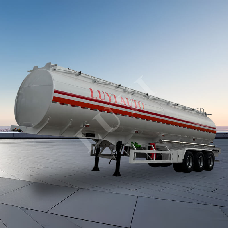 Semirremolque con tanque de aceite de acero al carbono de 3 ejes y 45.000 litros