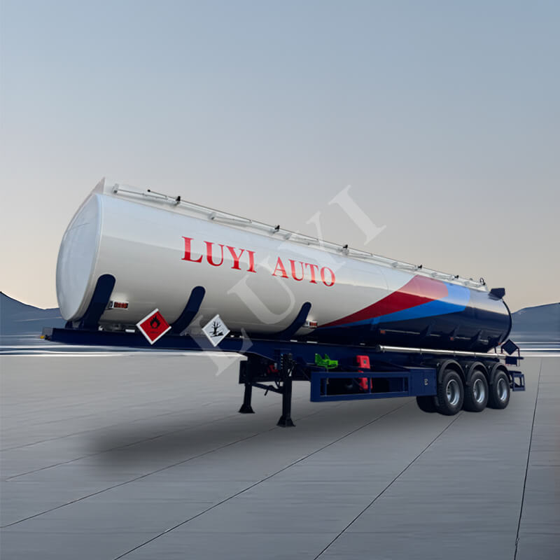 Semirremolque cisterna de aceite de acero al carbono de 3 ejes y 5 compartimentos de 45.000 litros