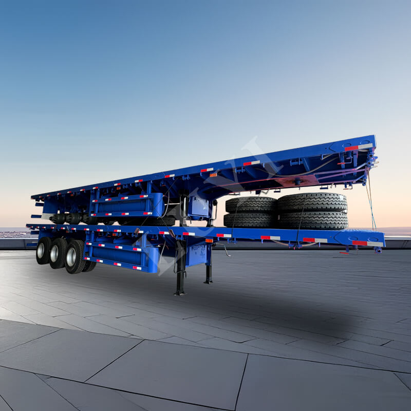 Semirremolque de plataforma plana de 3 ejes y 50 toneladas a la venta