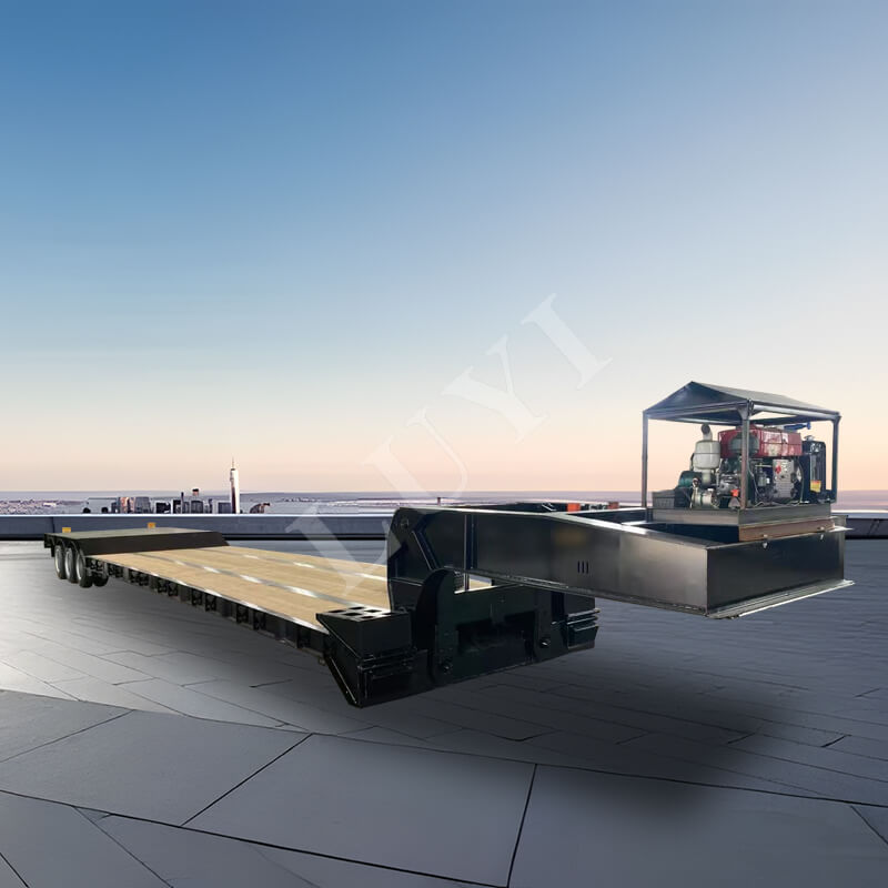 Remolque tractor semirremolque de plataforma baja de 3 ejes y 60 toneladas Remolque tractor semirremolque de plataforma baja de 3 ejes y 60 toneladas