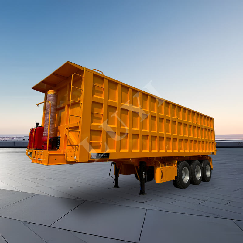 Semirremolque basculante trasero de 3 ejes y 60 toneladas