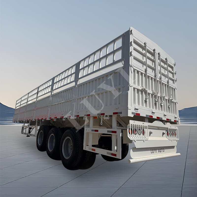 Semirremolque de estaca multifuncional de acero al carbono de 3 ejes, 80 a 100 toneladas Semirremolque de estaca multifuncional de acero al carbono de 3 ejes, 80 a 100 toneladas