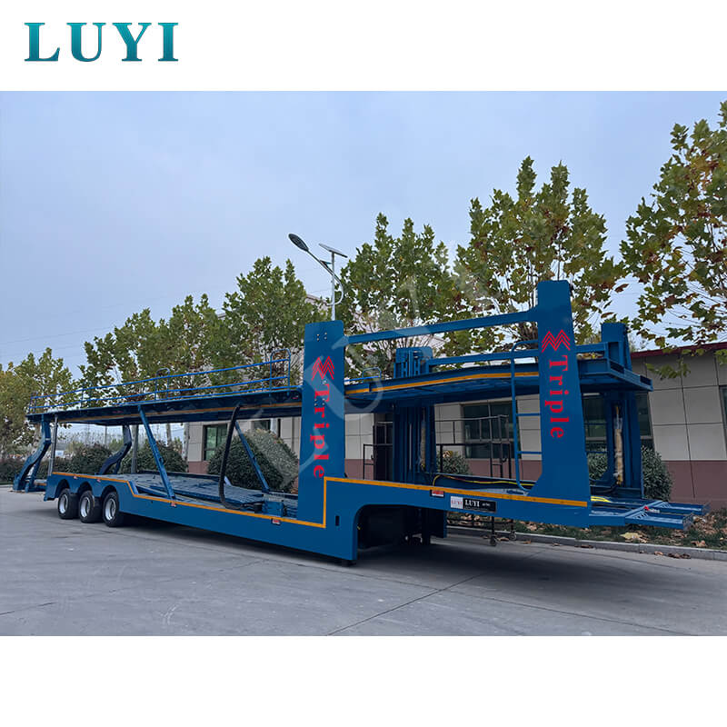 Semirremolque para transporte de automóviles de 3 ejes, remolque contenedor de 17 metros