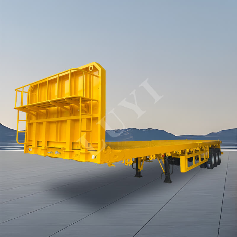 Semirremolque de plataforma plana de 3 ejes con una capacidad de carga de 40 toneladas