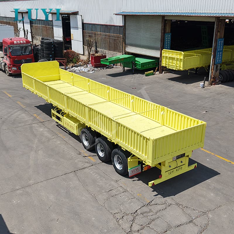 Semirremolque de pared lateral abierta de 3 ejes para contenedores de 60 toneladas, carga a granel y transporte de carga general