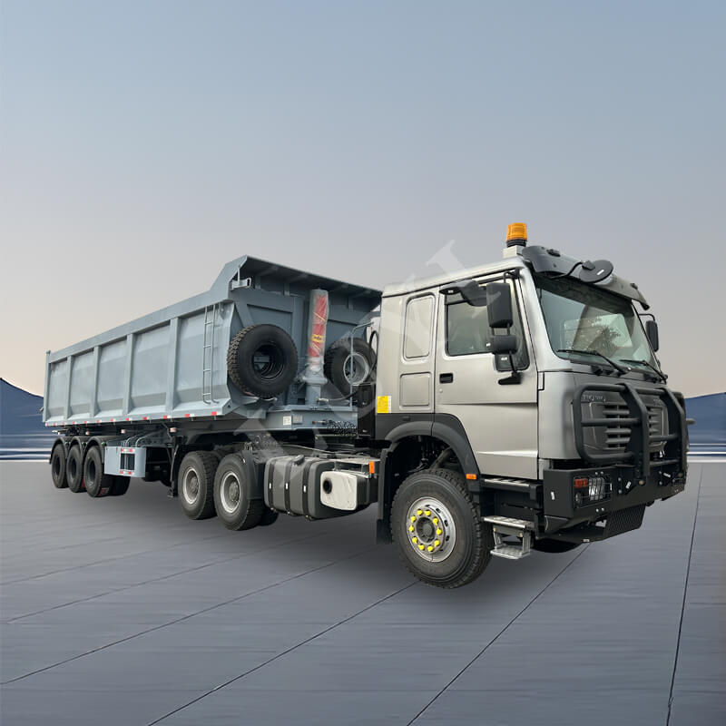 Remolque de carga para camión volquete con volquete lateral en forma de U de 3 ejes Remolque de carga para camión volquete con volquete lateral en forma de U de 3 ejes