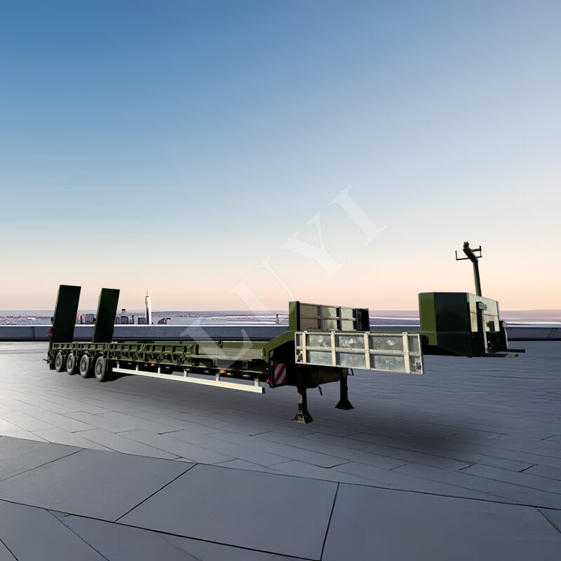 Semirremolque lowboy con cuello de cisne y 60 toneladas de 4 ejes