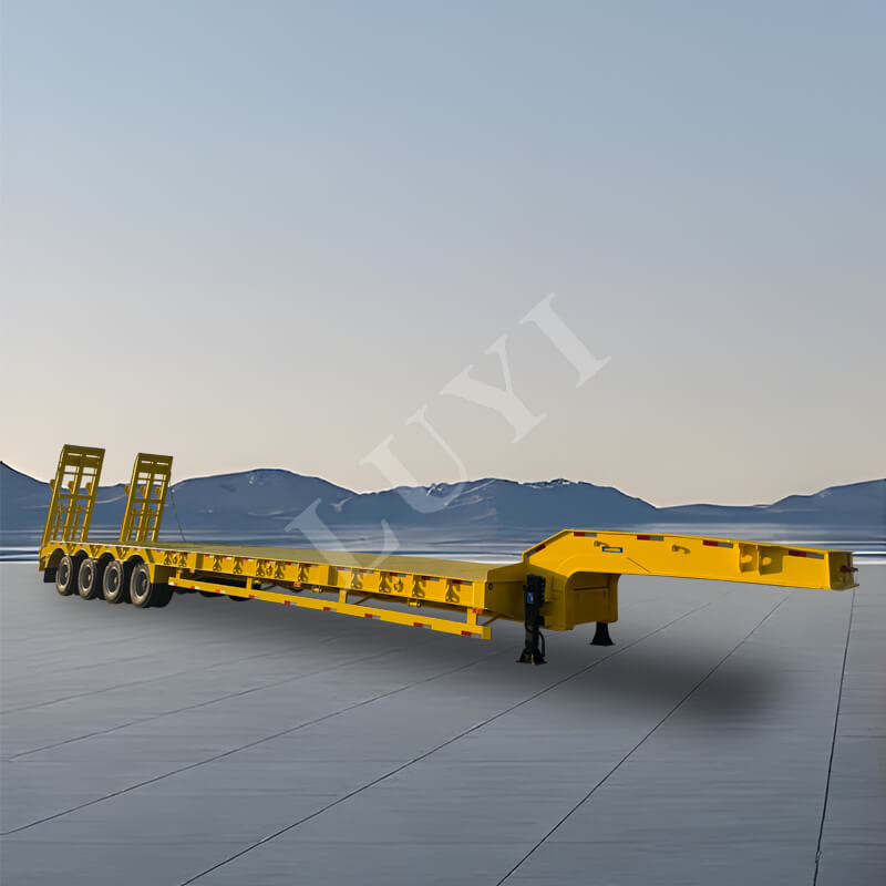 Remolque Lowboy de cuello de cisne personalizado de 4 ejes y 80 toneladas