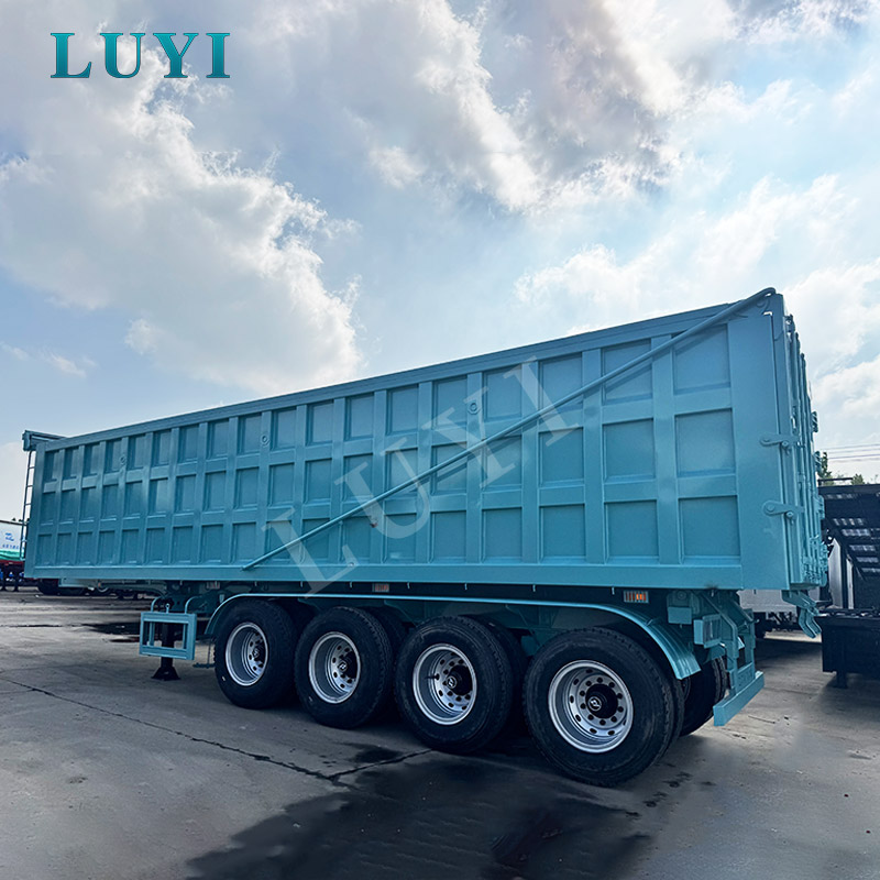 Remolque volquete basculante trasero de 4 ejes y 80 toneladas