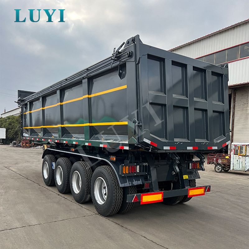 Semirremolque basculante trasero de 4 ejes para transporte de materiales a granel