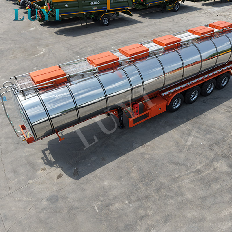 Semirremolque cisterna de acero inoxidable 40CBM para transporte de combustible, aceite comestible y líquidos