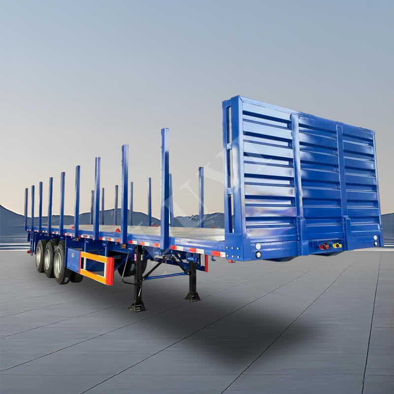 Semirremolque de plataforma plana de acero de 3 ejes, 40 pies y 50 toneladas
