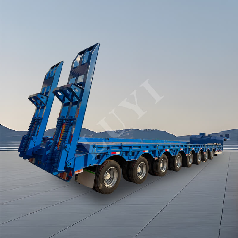 Remolque lowboy de servicio pesado con cuello de cisne y 8 ejes y 150 toneladas