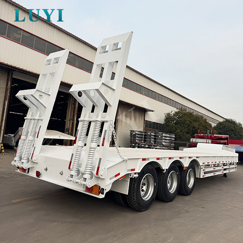 Semirremolque de cama baja con cuello de cisne Lowboy de 80 toneladas