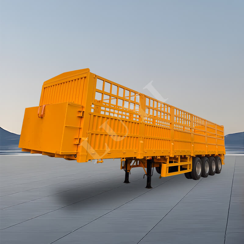 Semirremolque con pared lateral de 4 ejes y panel lateral desmontable, semirremolque de lados altos de 60 y 80 toneladas