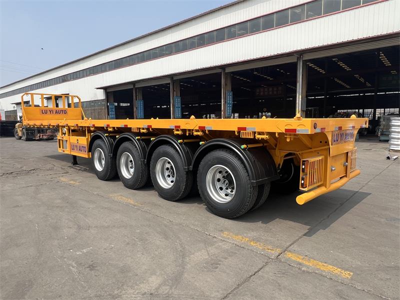 Semirremolque de plataforma plana de 4 ejes 80T de servicio pesado para transporte de contenedores y carga pesada