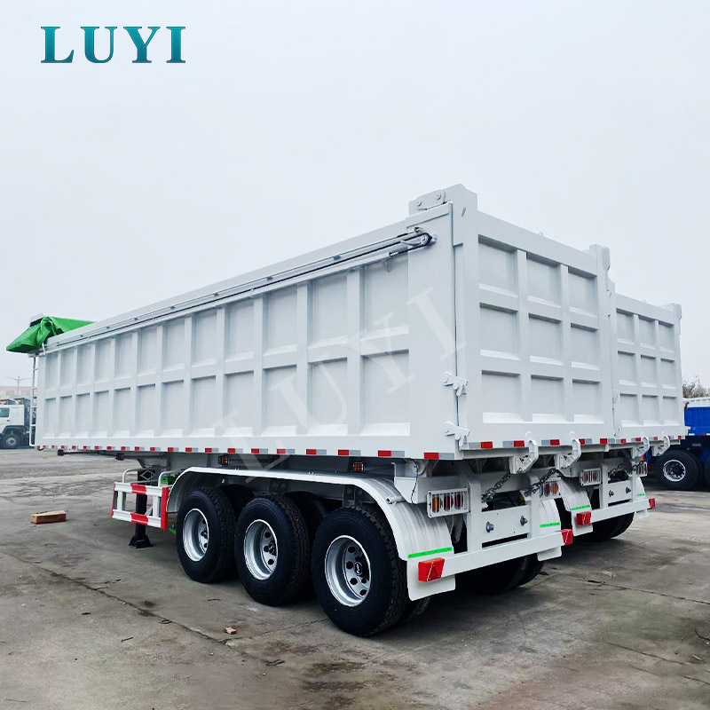 Semirremolque volquete con volquete trasero LUYI de 3 ejes y 80-100 toneladas