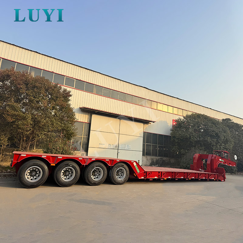 Remolque de plataforma baja de 4 ejes LUYI: la solución inteligente para cargas útiles más pesadas