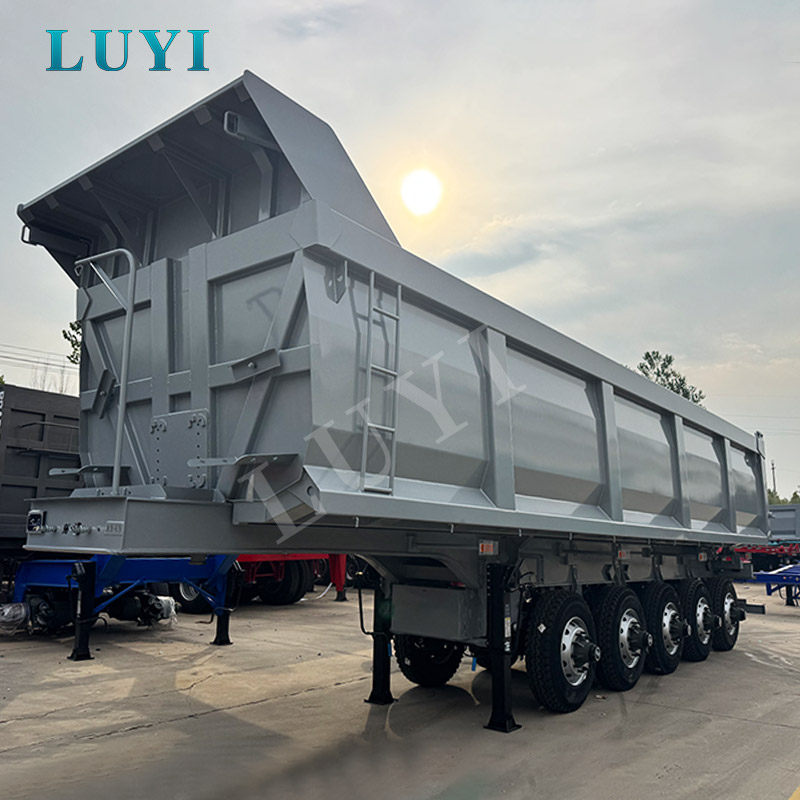 Semirremolque basculante trasero de cinco ejes gris LUYI