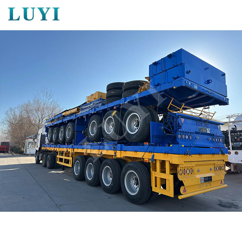 Semirremolque contenedor de plataforma plana de tres ejes y 40 pies Semirremolque contenedor de plataforma plana de tres ejes y 40 pies