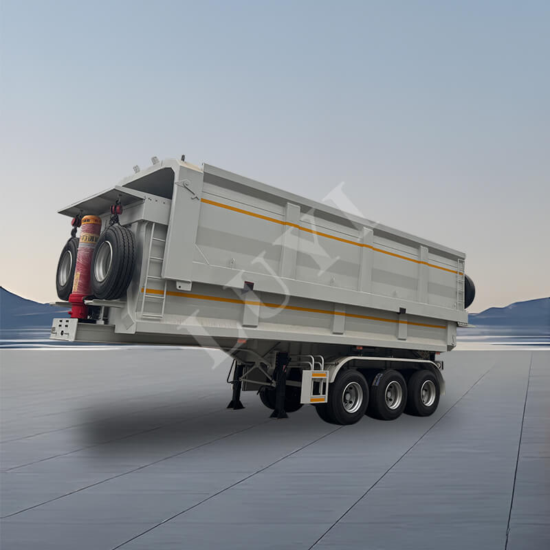 Semirremolque volquete basculante trasero de 60 a 80 toneladas de tres ejes