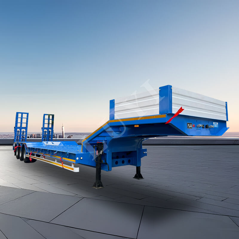Semirremolque de plataforma baja de tres ejes con una capacidad de carga de 40 a 80 toneladas Semirremolque de plataforma baja de tres ejes con una capacidad de carga de 40 a 80 toneladas