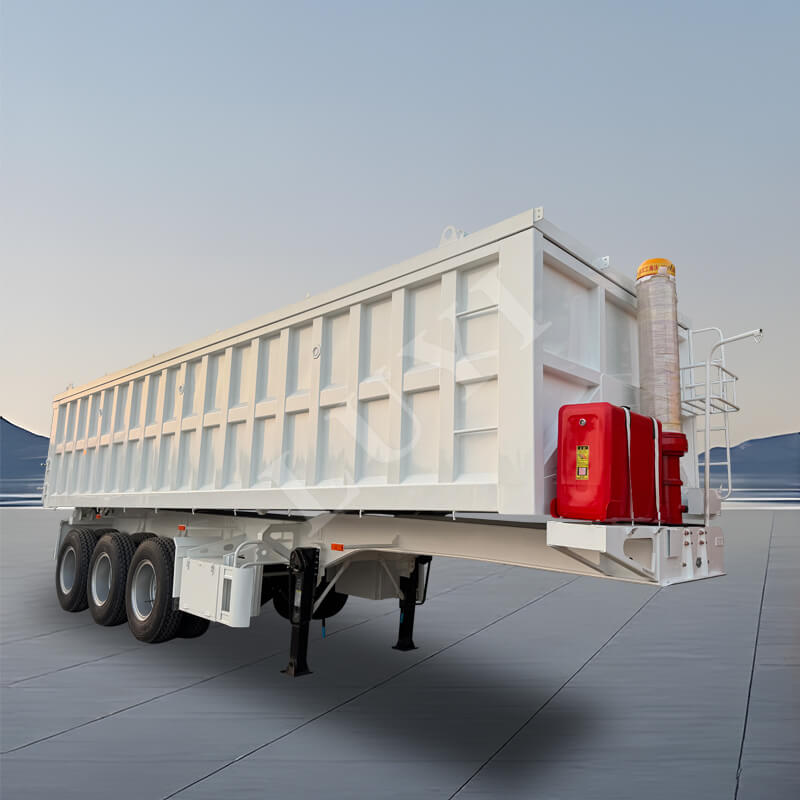 Semirremolque basculante trasero en forma de U rectangular de tres árboles de 60 toneladas