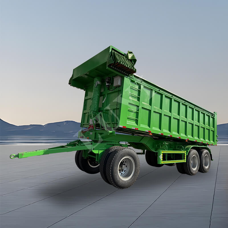 Semirremolque de descarga trasera rectangular 30/50 cúbicos de dos ejes Semirremolque de descarga trasera rectangular 30/50 cúbicos de dos ejes